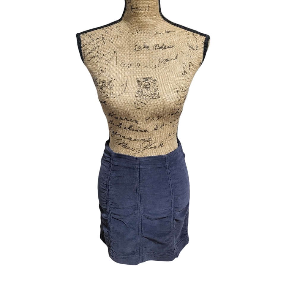 Free People blue corduroy zip closure mini skirt, size 4